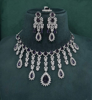 Cz Necklace 09327 - KRISHNA'S SWETA JEWELLERY
