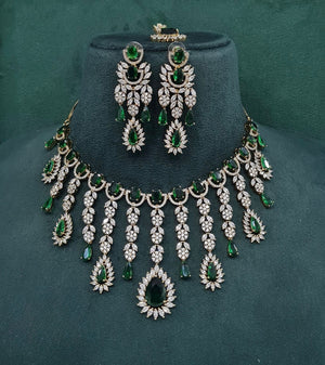 Cz Necklace 09327 - KRISHNA'S SWETA JEWELLERY