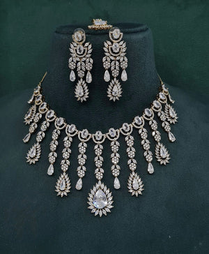 Cz Necklace 09327 - KRISHNA'S SWETA JEWELLERY