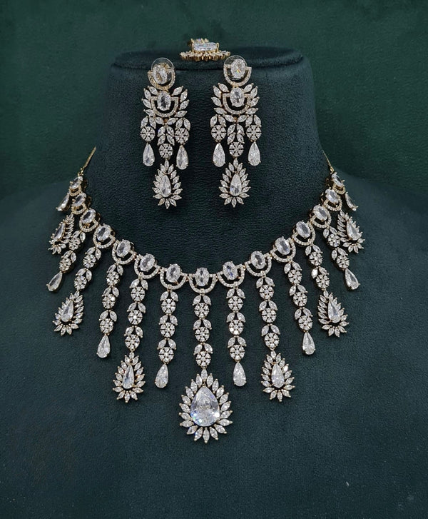 Cz Necklace 09327 - KRISHNA'S SWETA JEWELLERY