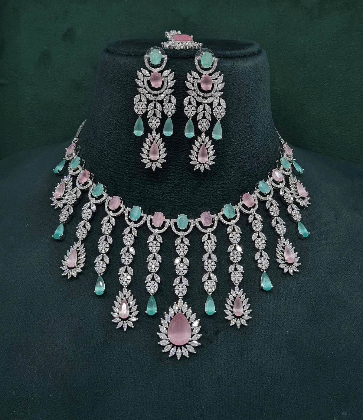 Cz Necklace 09327 - KRISHNA'S SWETA JEWELLERY