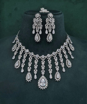Cz Necklace 09327 - KRISHNA'S SWETA JEWELLERY