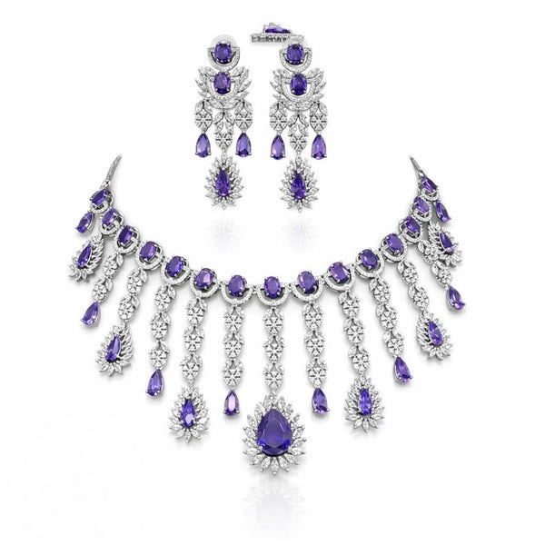 Cz Necklace 09327 - KRISHNA'S SWETA JEWELLERY