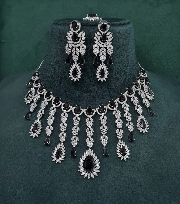 Cz Necklace 09327 - KRISHNA'S SWETA JEWELLERY