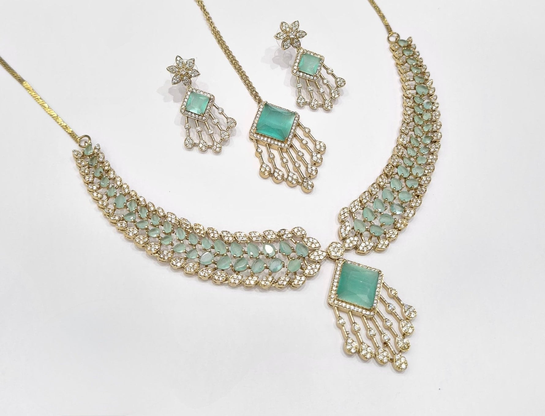 Cz Necklace 09425 - KRISHNA'S SWETA JEWELLERY