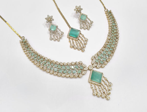 Cz Necklace 09425 - KRISHNA'S SWETA JEWELLERY