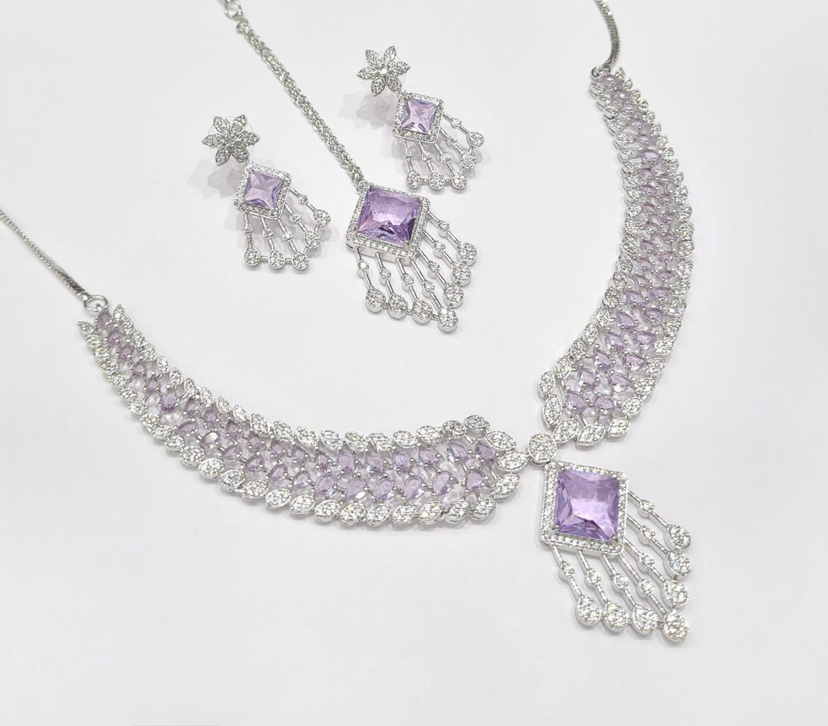 Cz Necklace 09425 - KRISHNA'S SWETA JEWELLERY