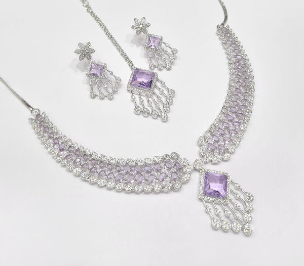 Cz Necklace 09425 - KRISHNA'S SWETA JEWELLERY