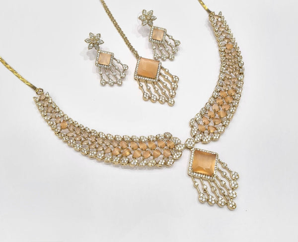 Cz Necklace 09425 - KRISHNA'S SWETA JEWELLERY