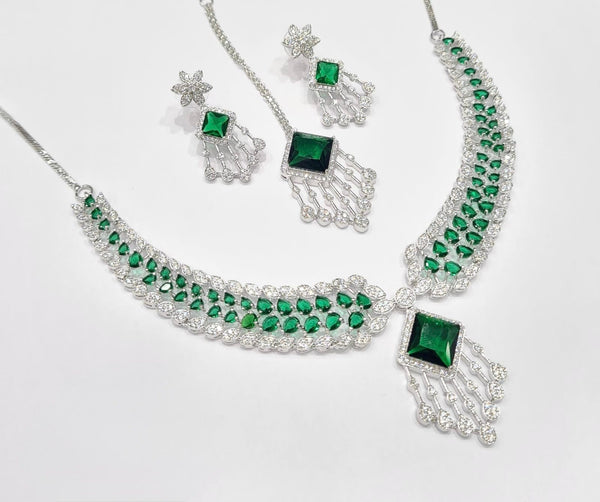 Cz Necklace 09425 - KRISHNA'S SWETA JEWELLERY