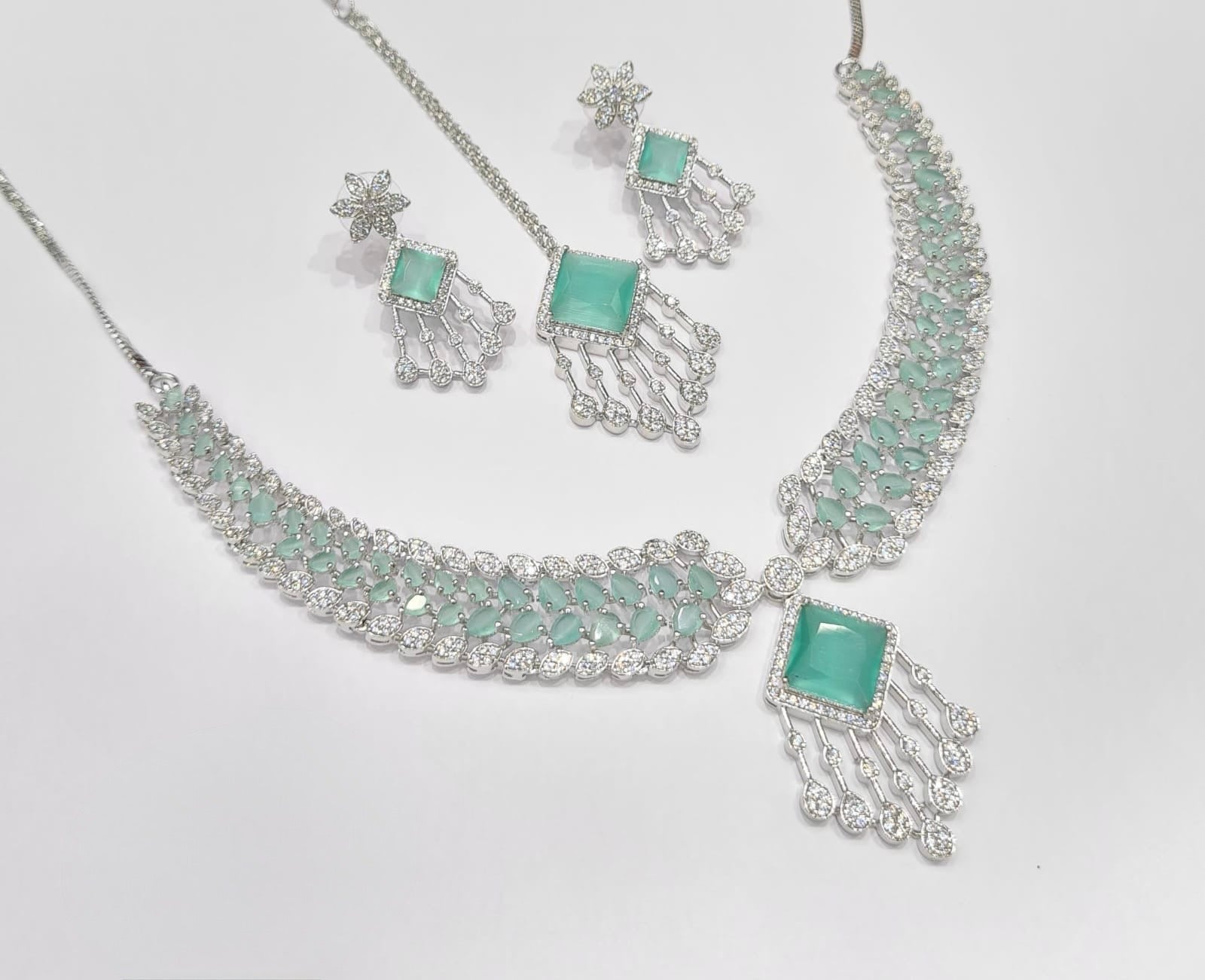 Cz Necklace 09425 - KRISHNA'S SWETA JEWELLERY