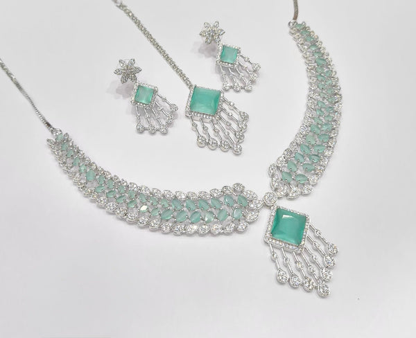 Cz Necklace 09425 - KRISHNA'S SWETA JEWELLERY