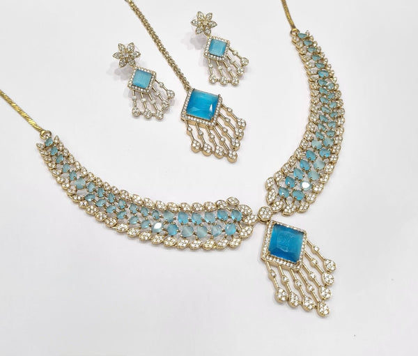 Cz Necklace 09425 - KRISHNA'S SWETA JEWELLERY