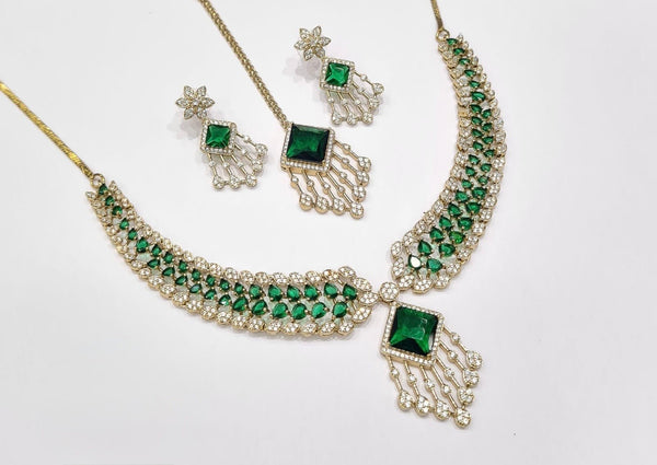 Cz Necklace 09425 - KRISHNA'S SWETA JEWELLERY