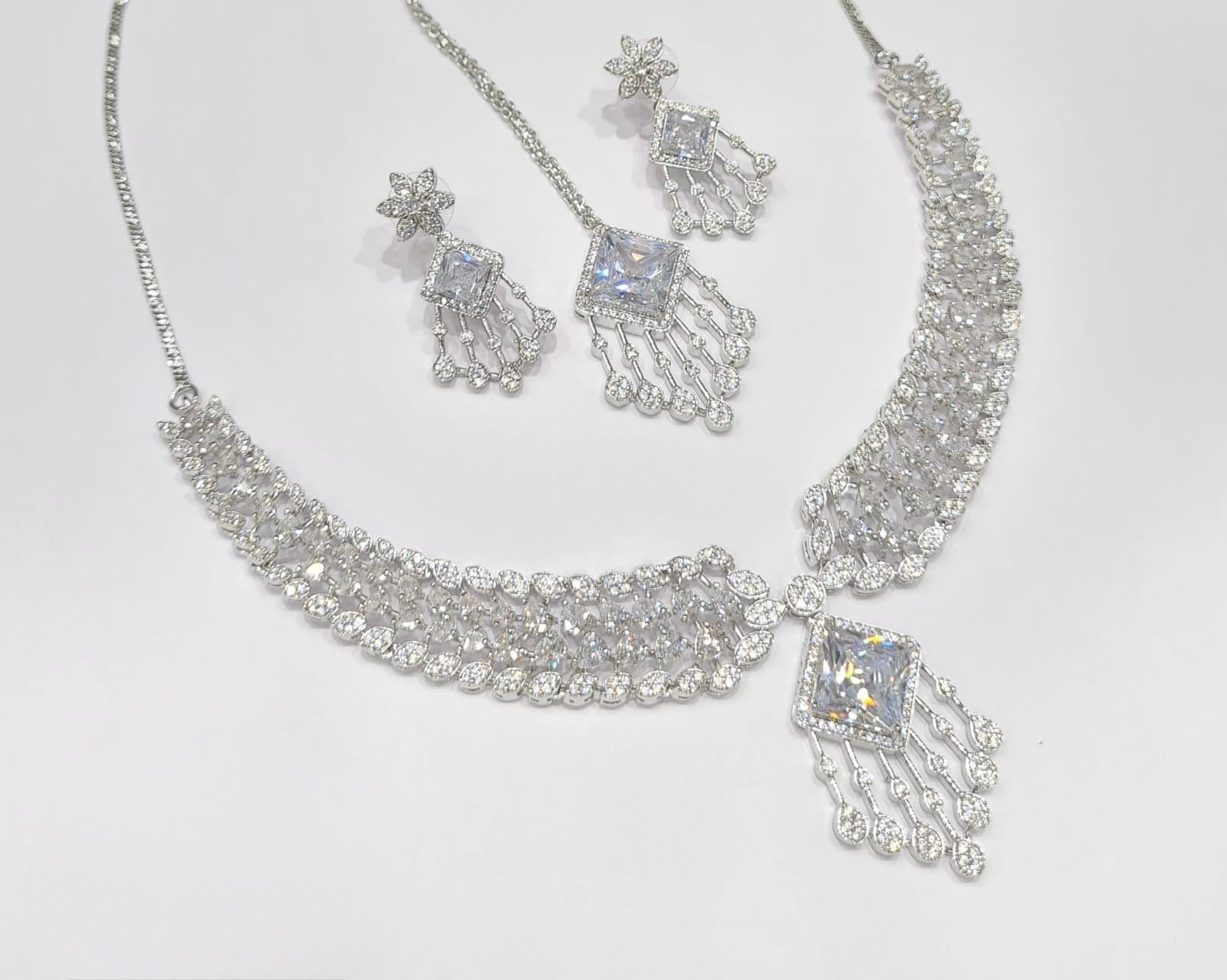 Cz Necklace 09425 - KRISHNA'S SWETA JEWELLERY