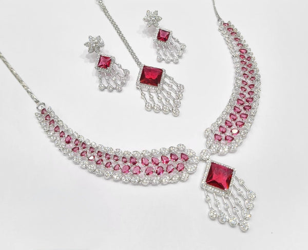 Cz Necklace 09425 - KRISHNA'S SWETA JEWELLERY