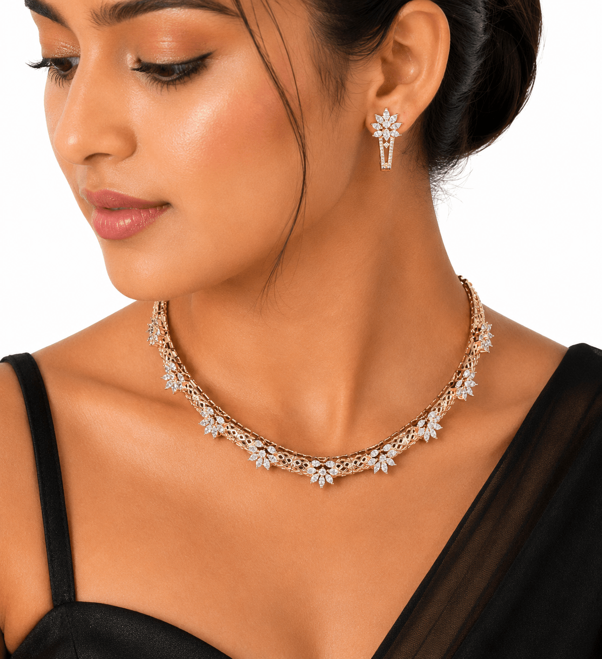 Cz Necklace 10030 - KRISHNA'S SWETA JEWELLERY