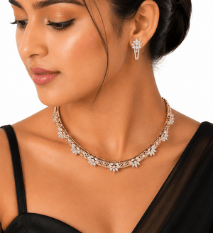 Cz Necklace 10030 - KRISHNA'S SWETA JEWELLERY