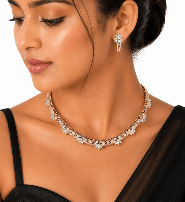 Cz Necklace 10030 - KRISHNA'S SWETA JEWELLERY