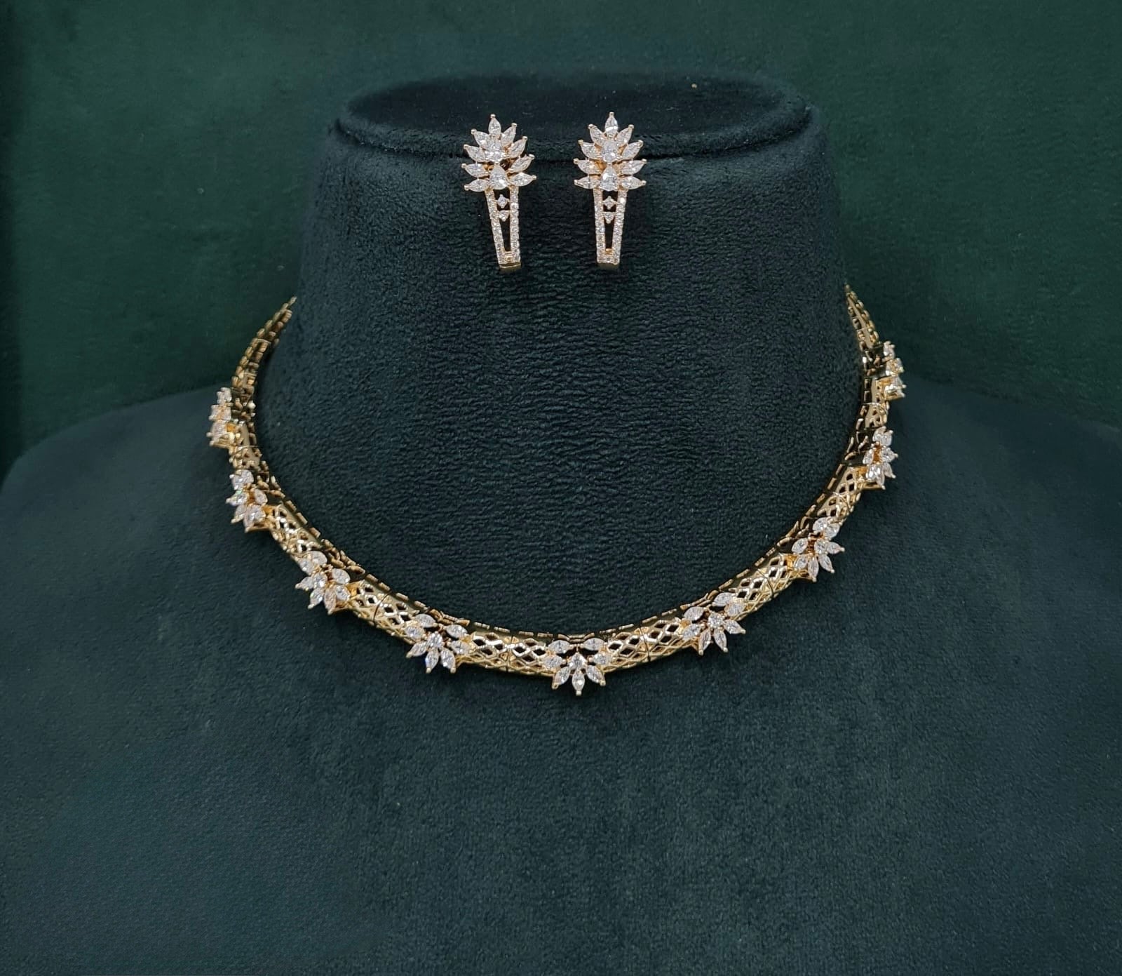 Cz Necklace 10030 - KRISHNA'S SWETA JEWELLERY