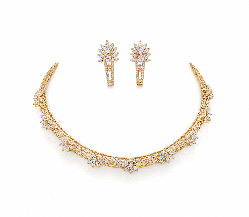 Cz Necklace 10030 - KRISHNA'S SWETA JEWELLERY