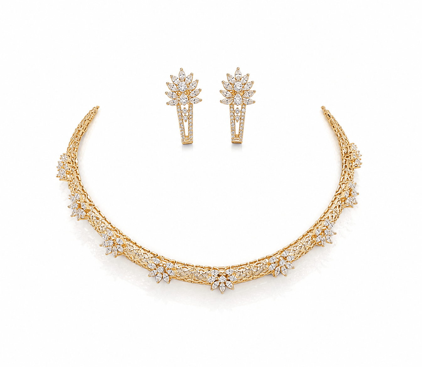 Cz Necklace 10030 - KRISHNA'S SWETA JEWELLERY