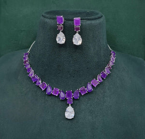 Cz Necklace 10097 - KRISHNA'S SWETA JEWELLERY