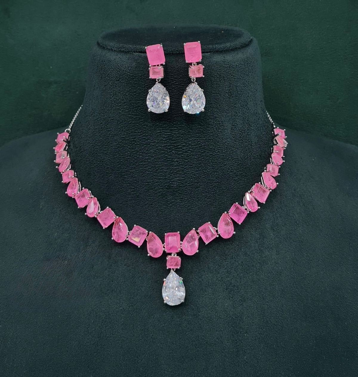 Cz Necklace 10097 - KRISHNA'S SWETA JEWELLERY