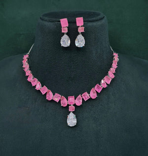 Cz Necklace 10097 - KRISHNA'S SWETA JEWELLERY