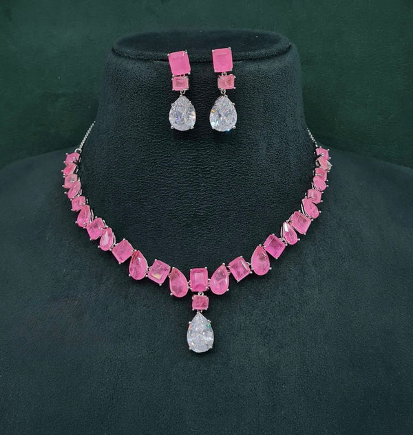 Cz Necklace 10097 - KRISHNA'S SWETA JEWELLERY