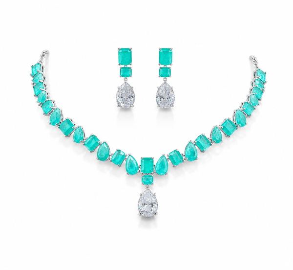 Cz Necklace 10097 - KRISHNA'S SWETA JEWELLERY