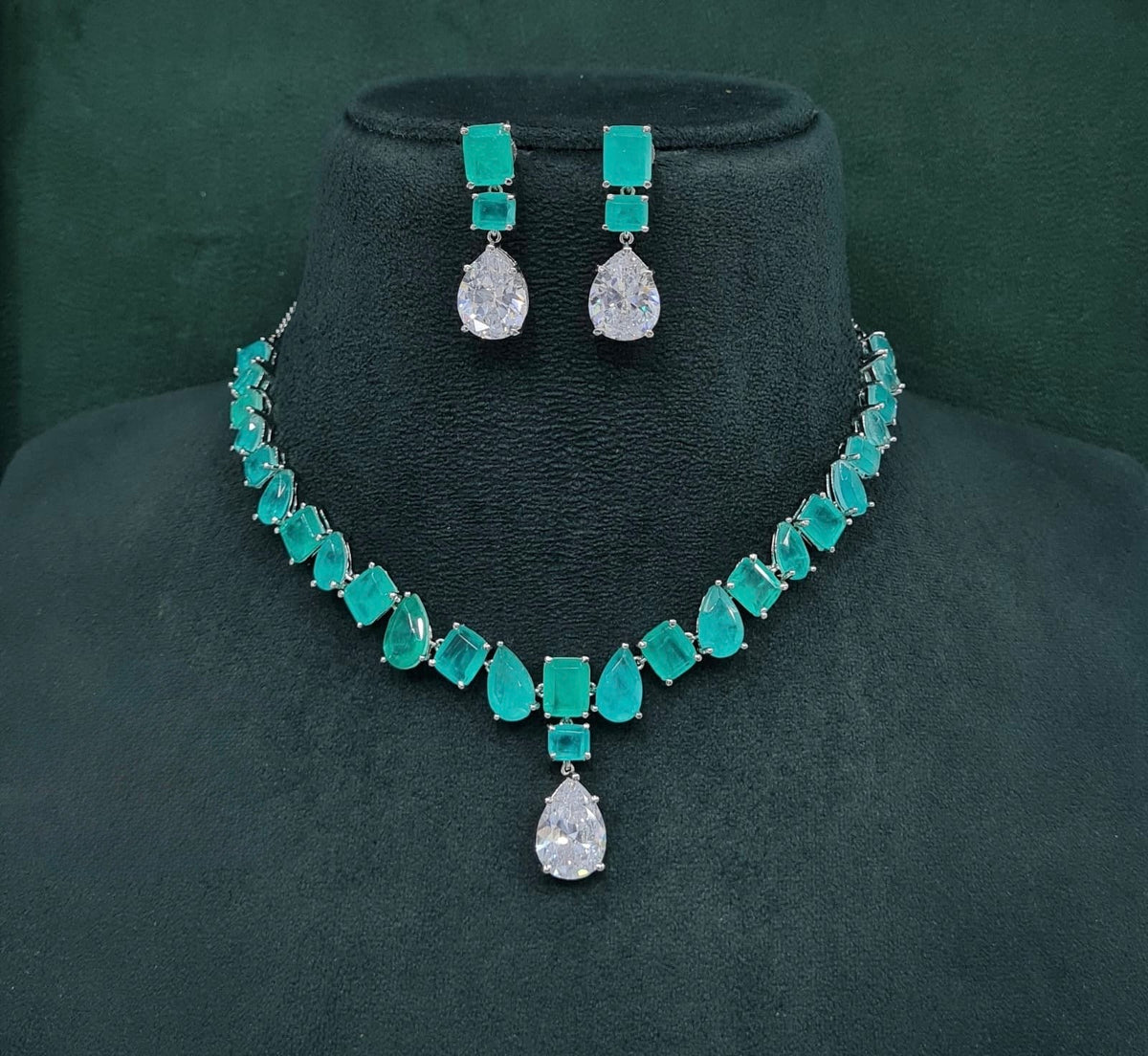Cz Necklace 10097 - KRISHNA'S SWETA JEWELLERY