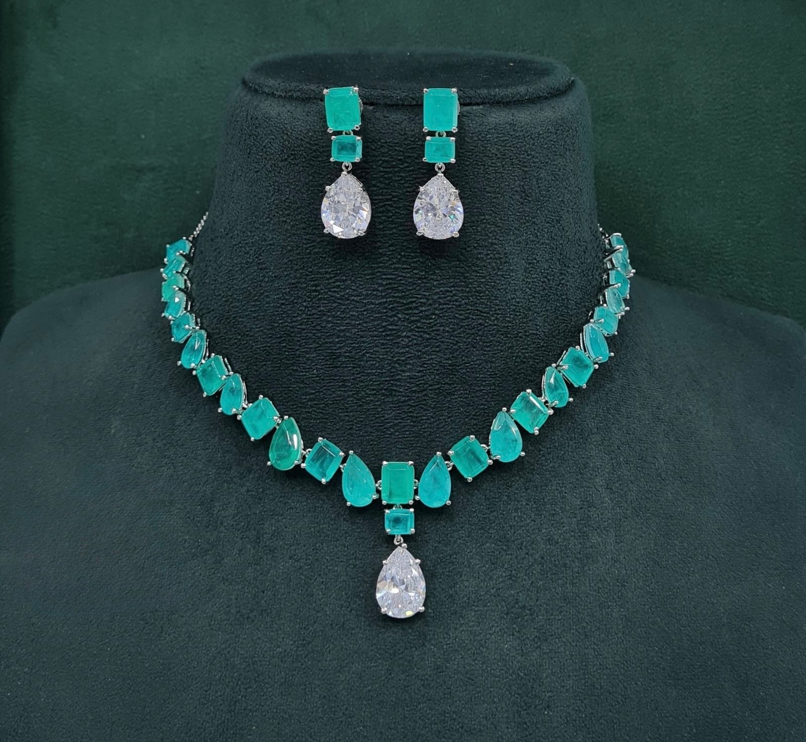 Cz Necklace 10097 - KRISHNA'S SWETA JEWELLERY