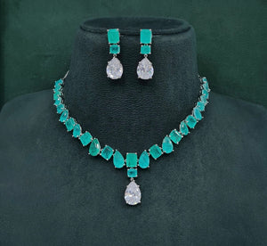 Cz Necklace 10097 - KRISHNA'S SWETA JEWELLERY