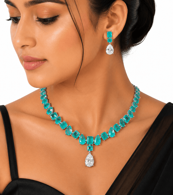 Cz Necklace 10097 - KRISHNA'S SWETA JEWELLERY