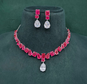 Cz Necklace 10097 - KRISHNA'S SWETA JEWELLERY