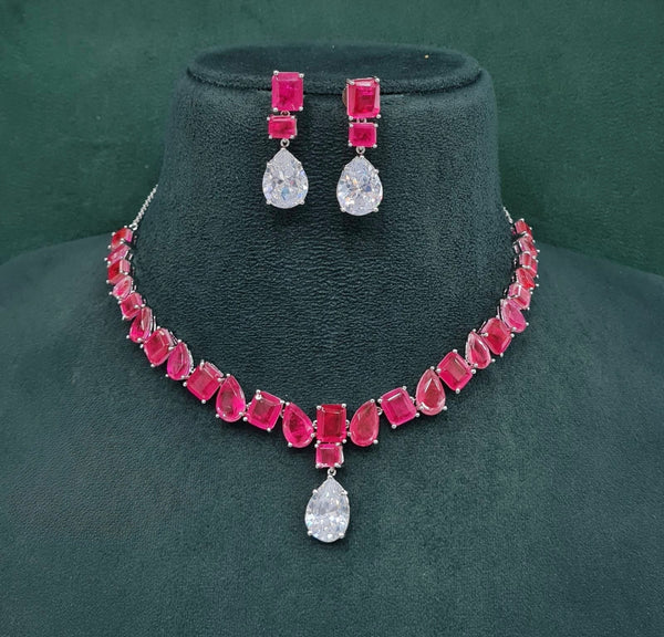 Cz Necklace 10097 - KRISHNA'S SWETA JEWELLERY