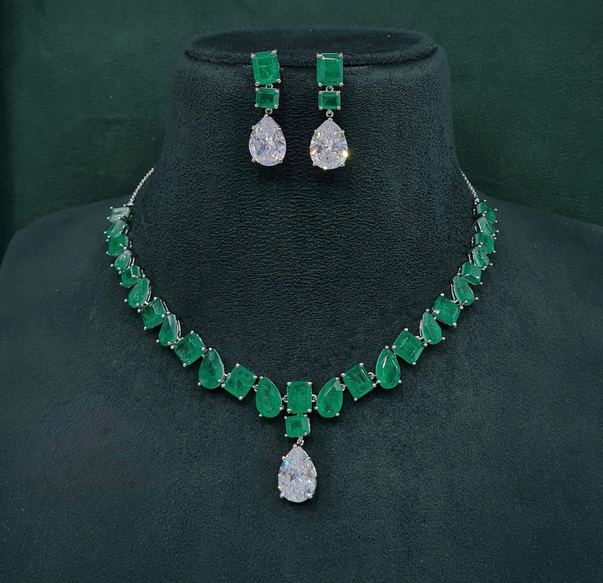 Cz Necklace 10097 - KRISHNA'S SWETA JEWELLERY