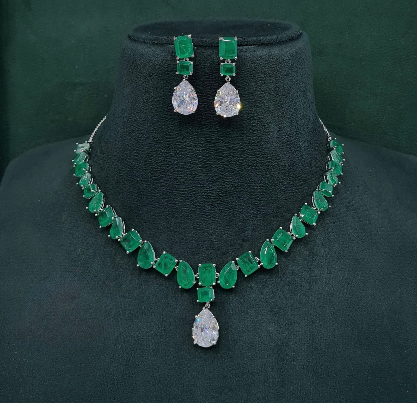 Cz Necklace 10097 - KRISHNA'S SWETA JEWELLERY