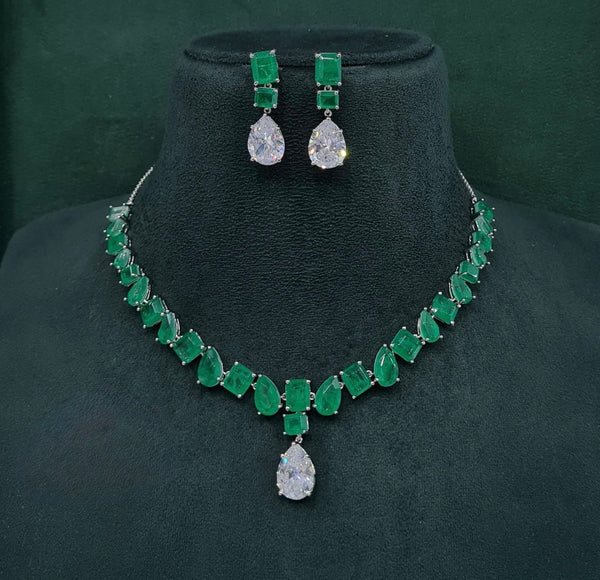 Cz Necklace 10097 - KRISHNA'S SWETA JEWELLERY