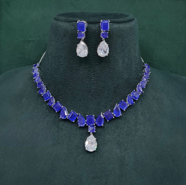 Cz Necklace 10097 - KRISHNA'S SWETA JEWELLERY
