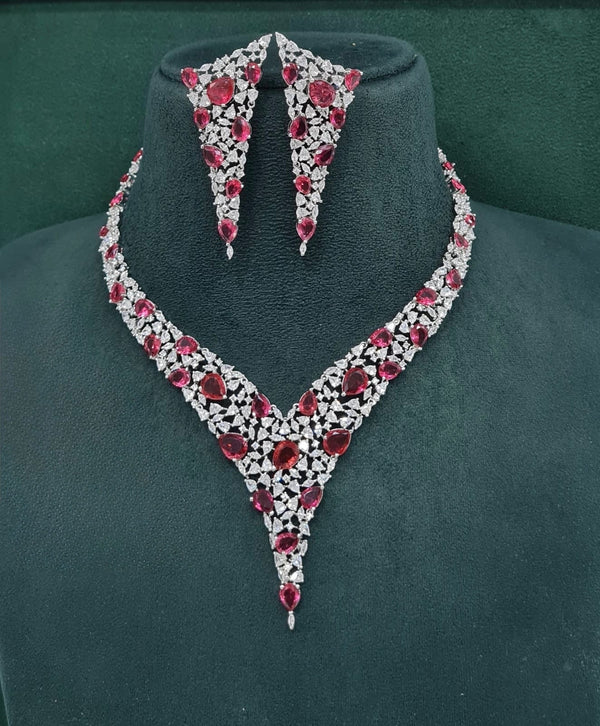 Cz Necklace 10103 - KRISHNA'S SWETA JEWELLERY