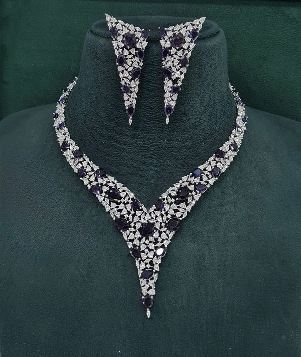 Cz Necklace 10103 - KRISHNA'S SWETA JEWELLERY