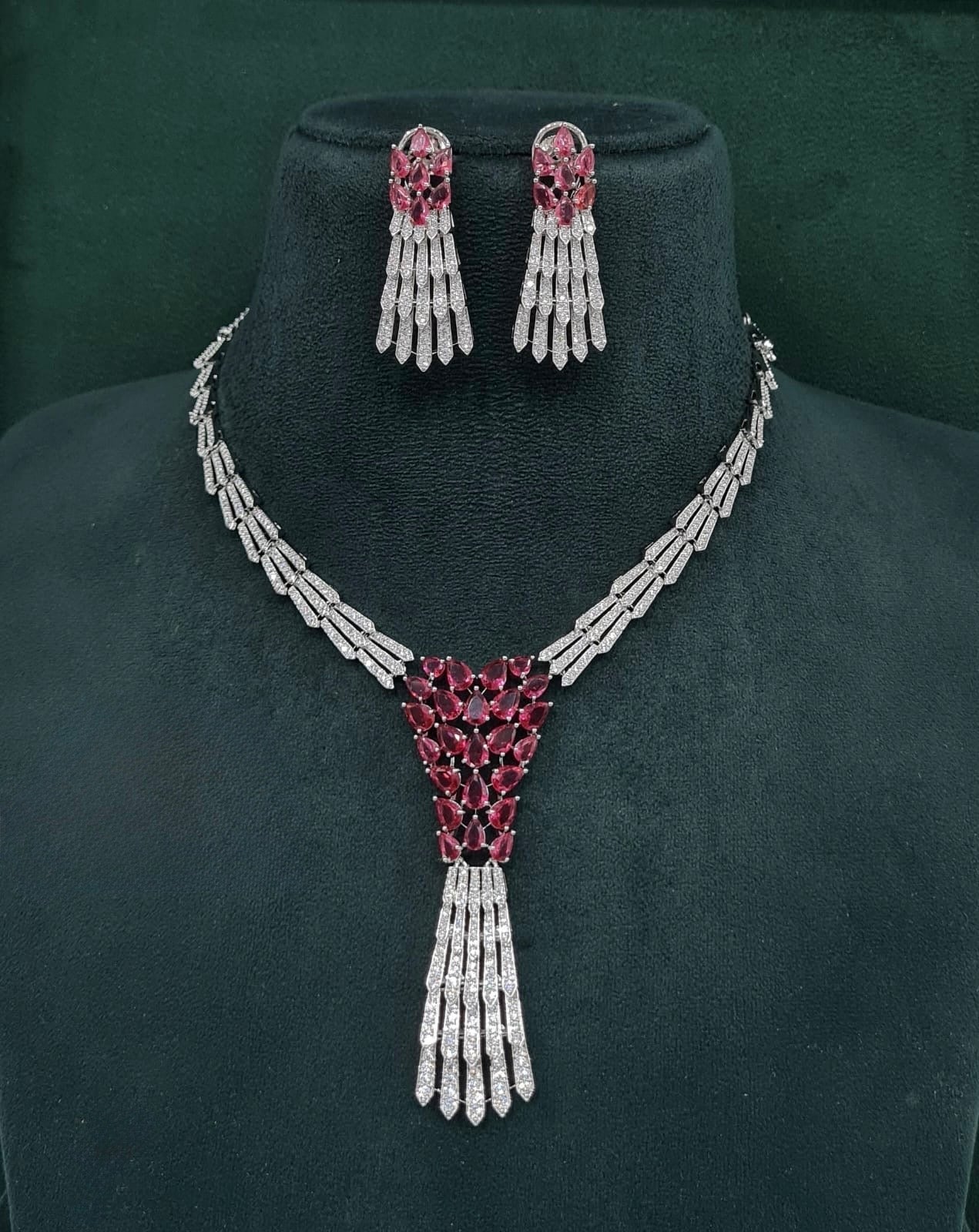 Cz Necklace 10105 - KRISHNA'S SWETA JEWELLERY
