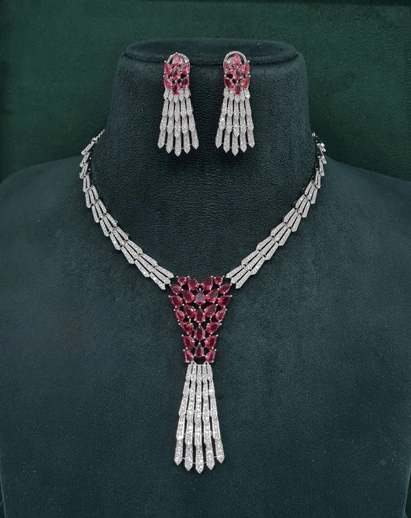 Cz Necklace 10105 - KRISHNA'S SWETA JEWELLERY
