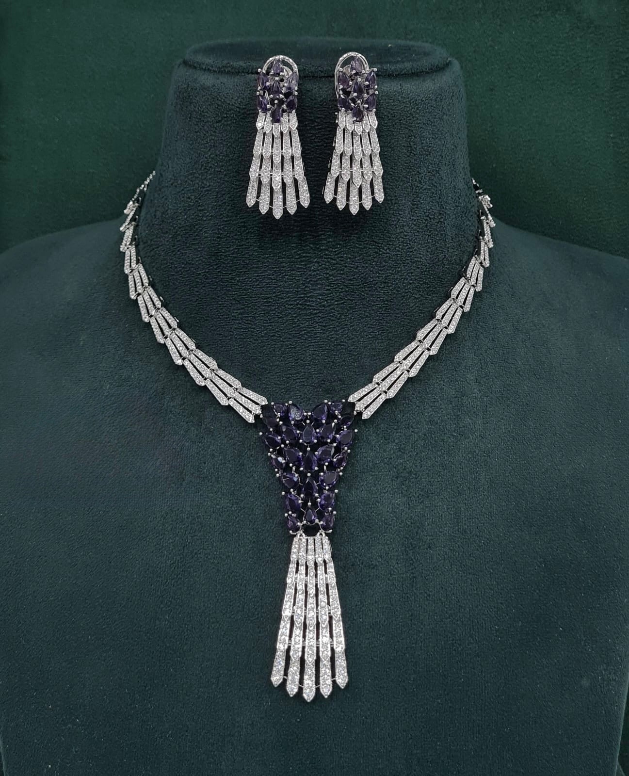 Cz Necklace 10105 - KRISHNA'S SWETA JEWELLERY