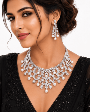 Cz Necklace 10106 - KRISHNA'S SWETA JEWELLERY