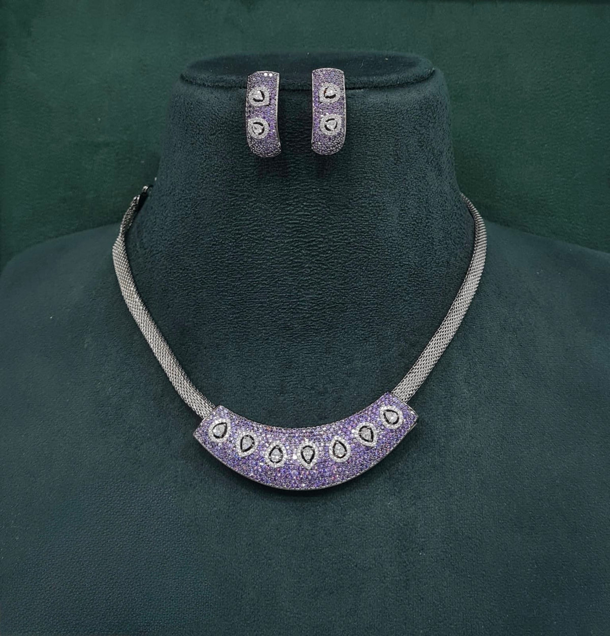 Cz Necklace 10107 - KRISHNA'S SWETA JEWELLERY
