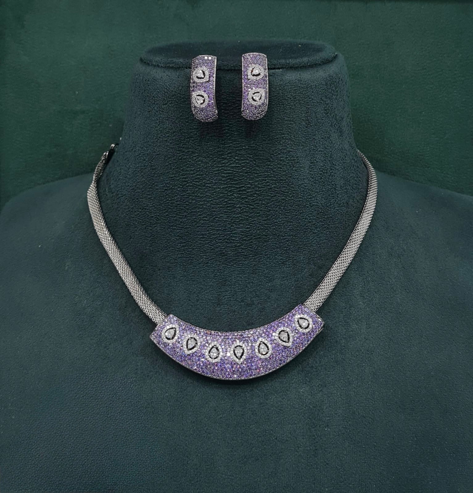 Cz Necklace 10107 - KRISHNA'S SWETA JEWELLERY