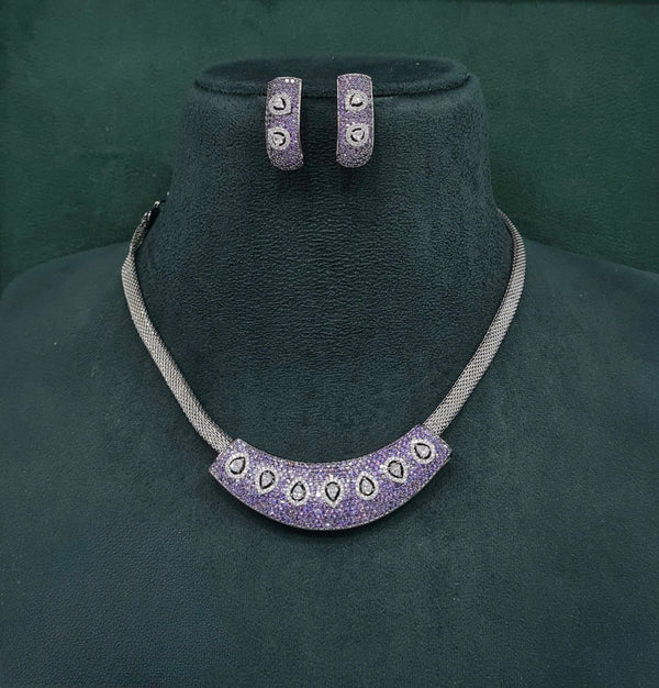Cz Necklace 10107 - KRISHNA'S SWETA JEWELLERY